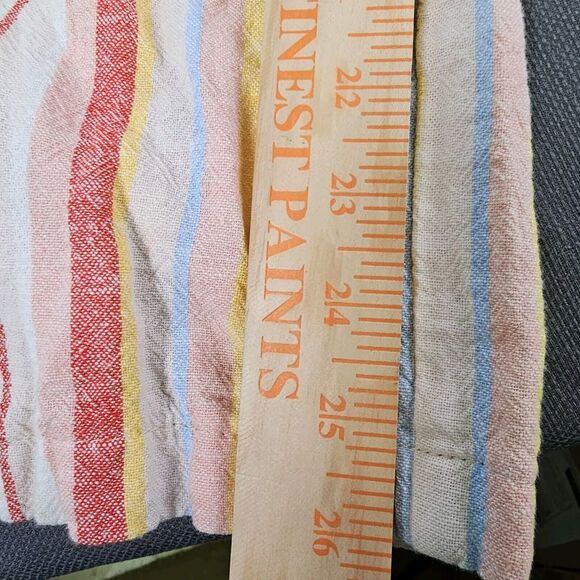 SO Striped Capri Elastic Waistband Front And Back Pockets Pants. Size Large - Picture 3 of 9